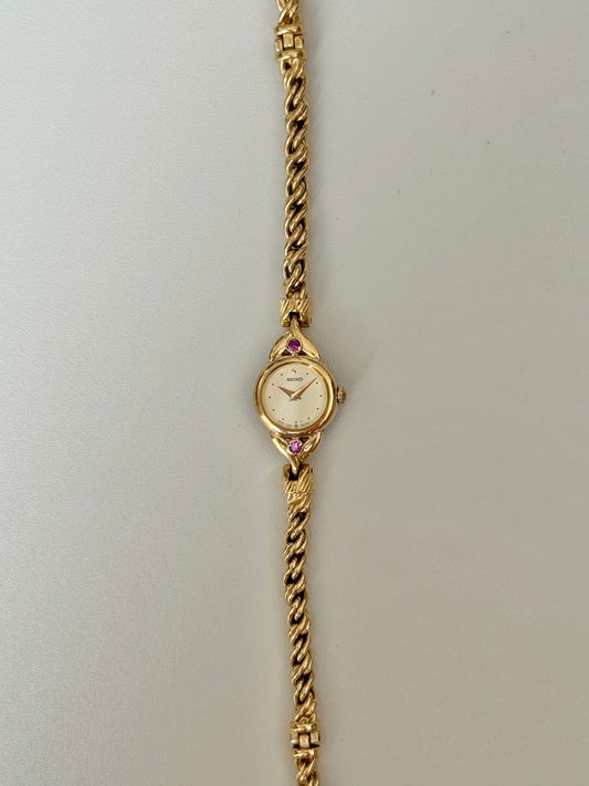 SEIKO Rubies with Braided Bracelet