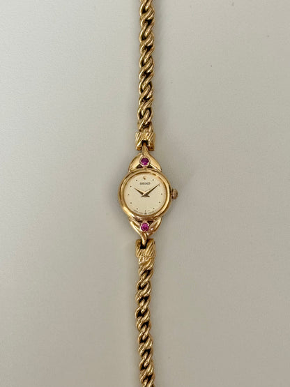 SEIKO Rubies with Braided Bracelet