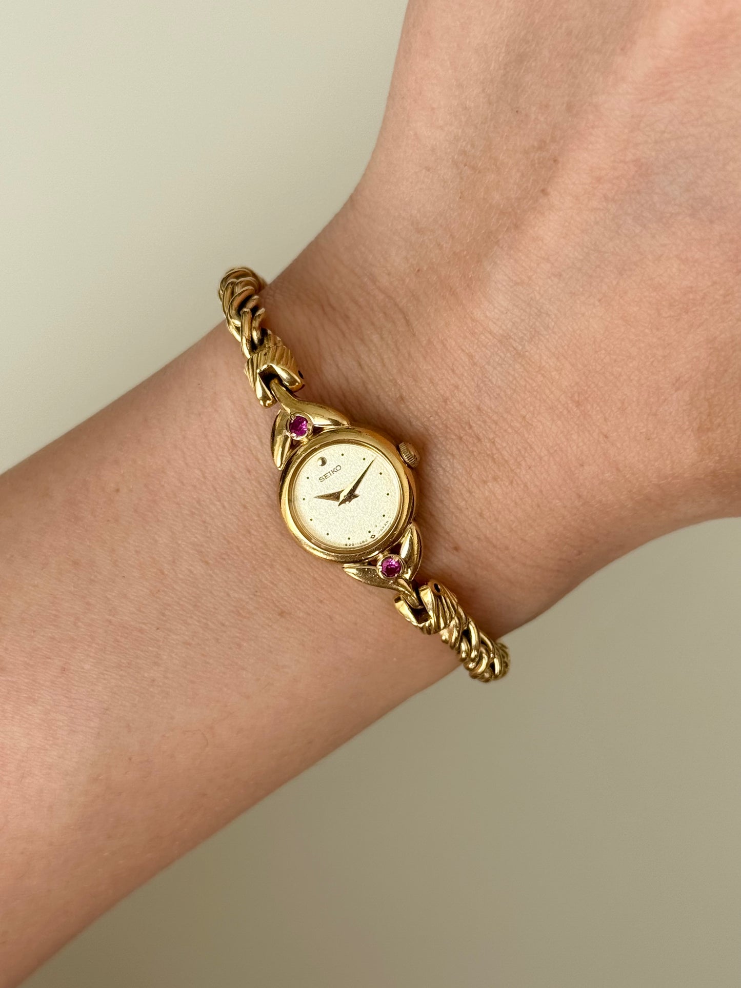 SEIKO Rubies with Braided Bracelet