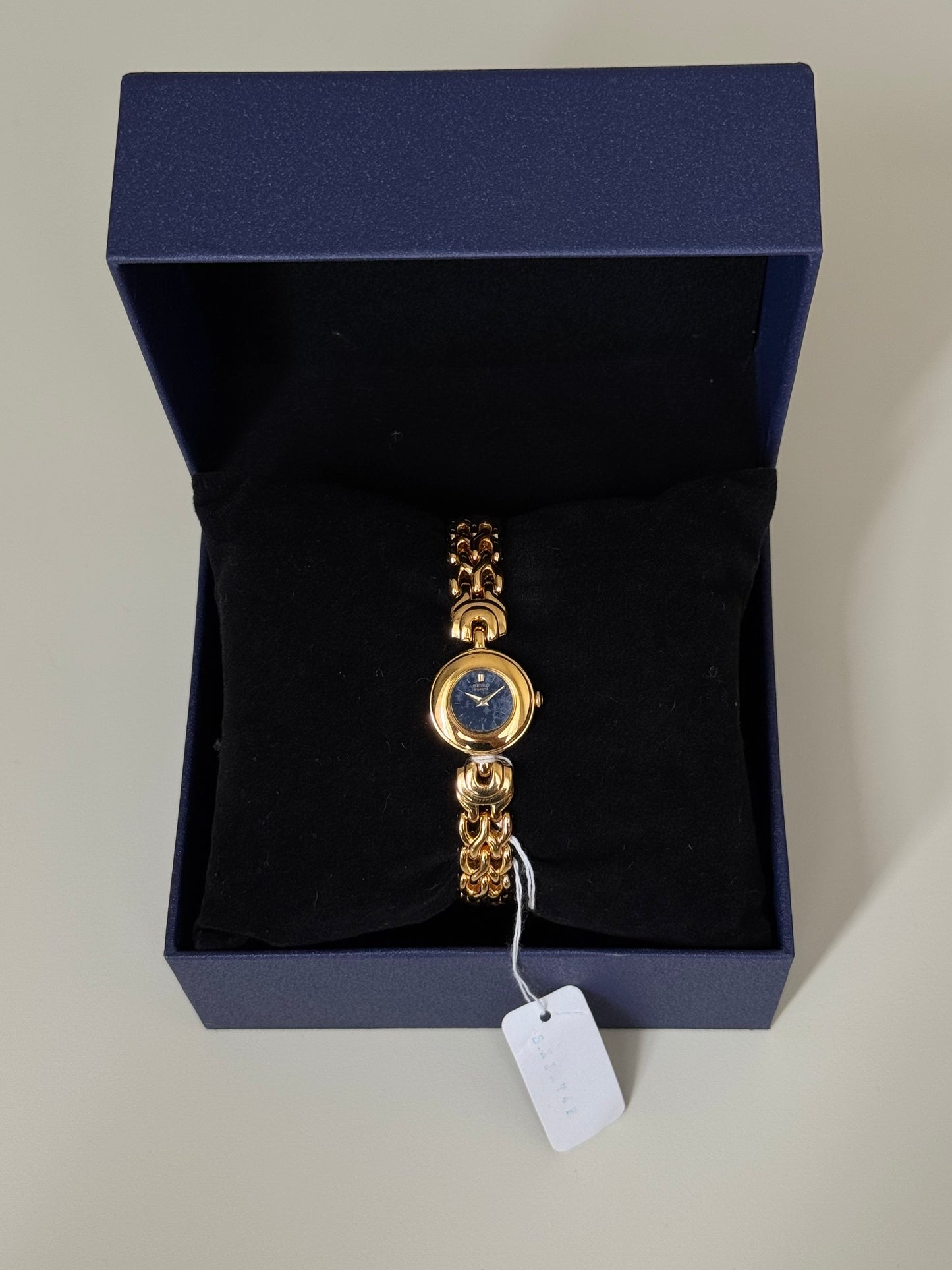 SEIKO GOLD WITH BLUE TEXTURED DIAL