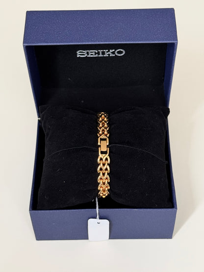 SEIKO GOLD WITH BLUE TEXTURED DIAL