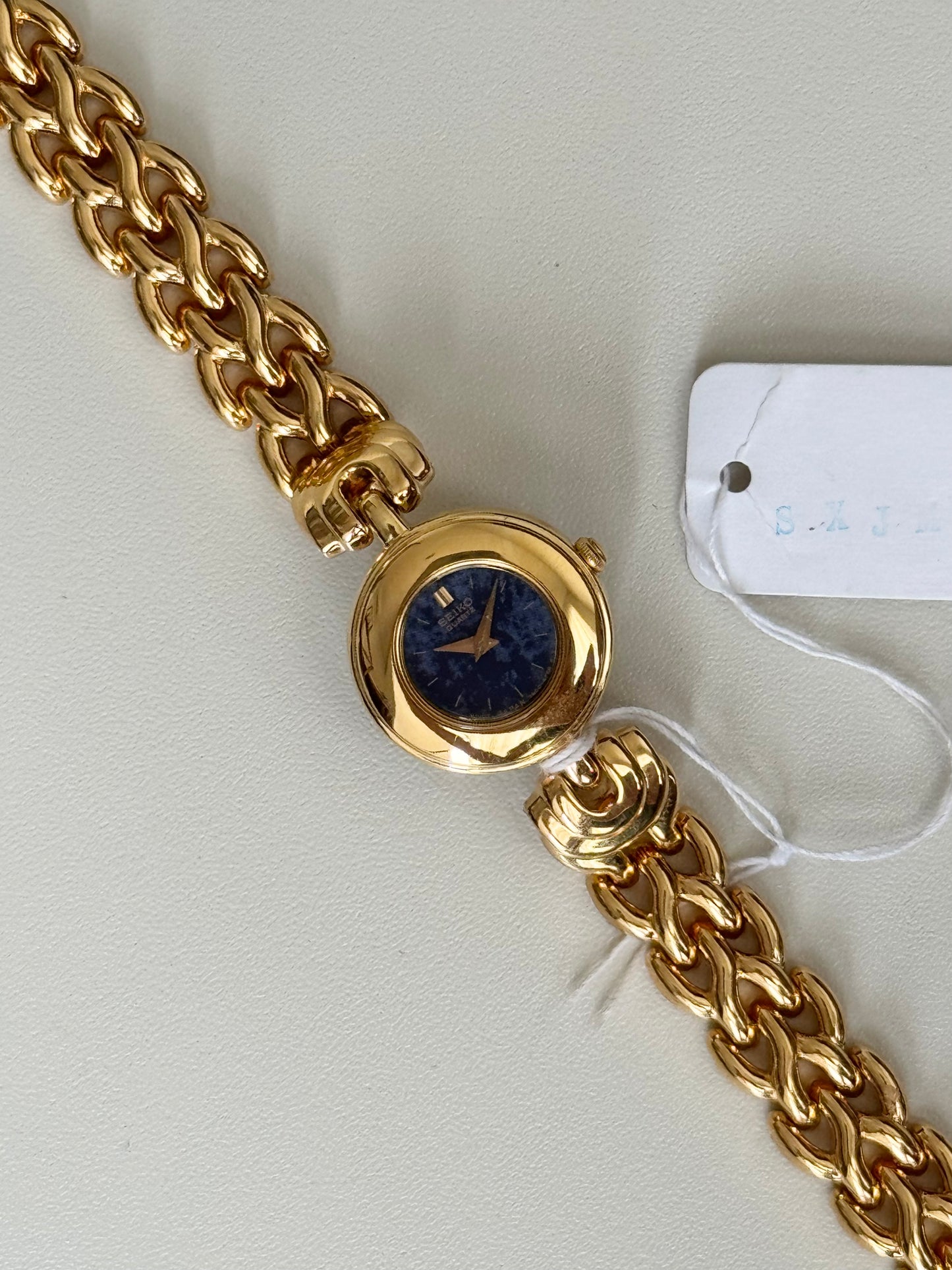 SEIKO GOLD WITH BLUE TEXTURED DIAL