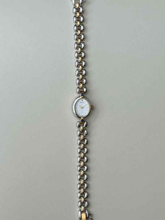 SEIKO PETITE TWOTONE WITH BLUE GEMS