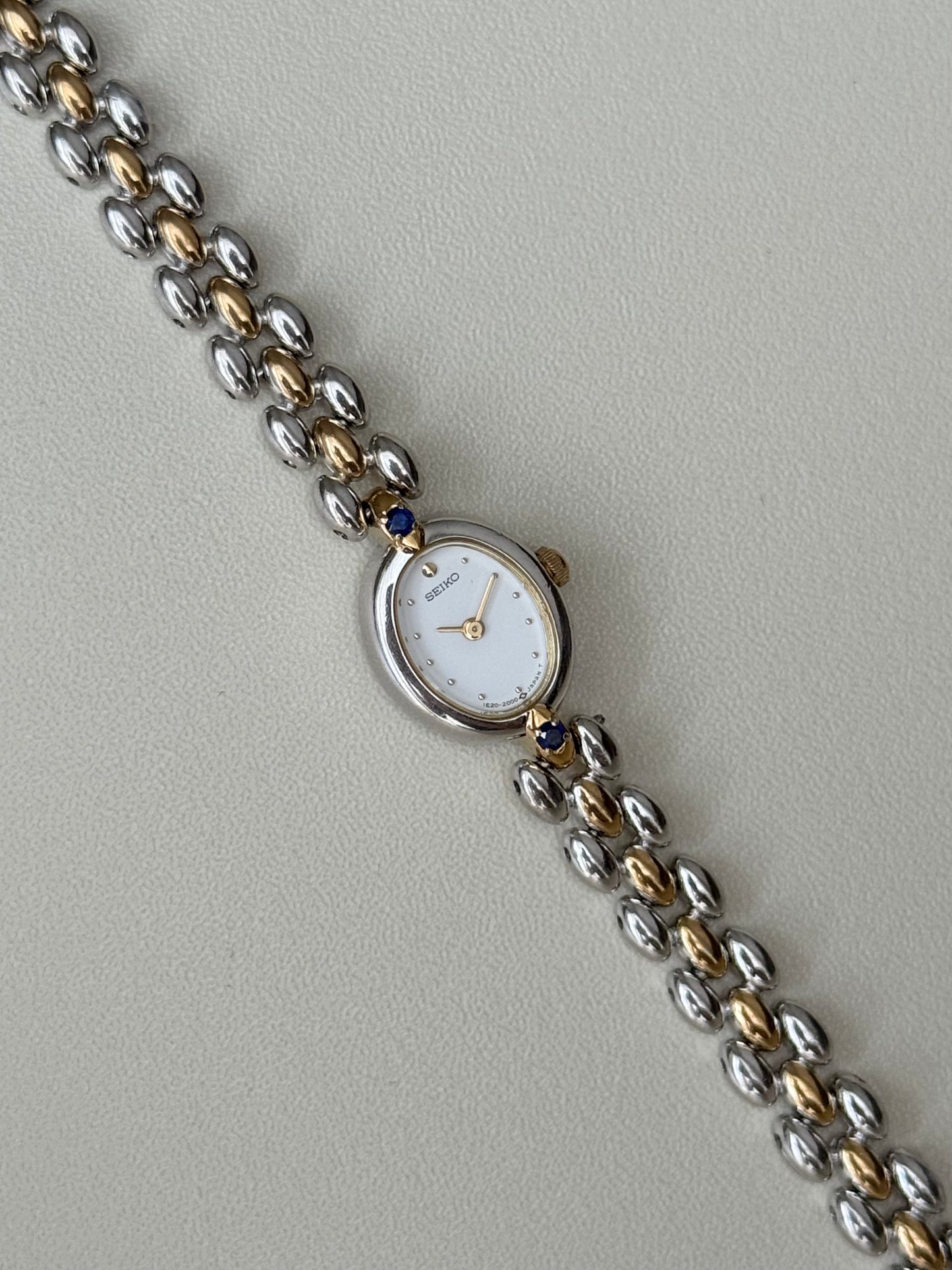 SEIKO PETITE TWOTONE WITH BLUE GEMS